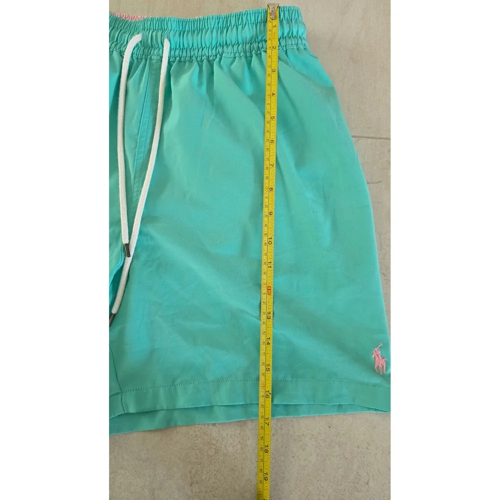 Polo Ralph Lauren Mens Turquoise Blue Pink Pony Swim Trunk Shorts preppy SZ L